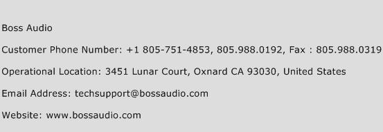 Boss Audio Phone Number Customer Service