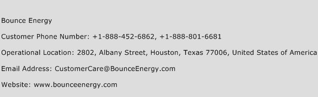 Bounce Energy Phone Number Customer Service