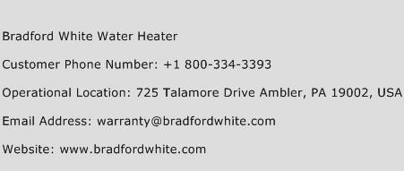 Bradford White Water Heater Phone Number Customer Service