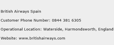 British Airways Spain Phone Number Customer Service