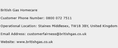 British Gas Homecare Phone Number Customer Service