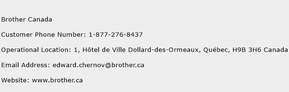 Brother Canada Phone Number Customer Service
