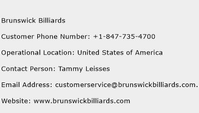 Brunswick Billiards Phone Number Customer Service
