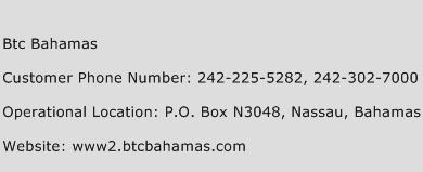 Btc Bahamas Phone Number Customer Service