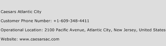 Caesars Atlantic City Phone Number Customer Service