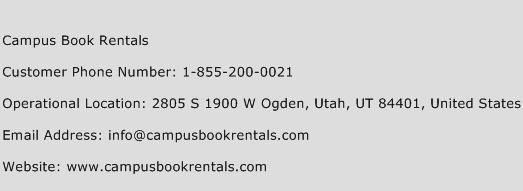 Campus Book Rentals Phone Number Customer Service