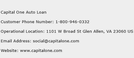 Capital One Auto Loan Phone Number Customer Service