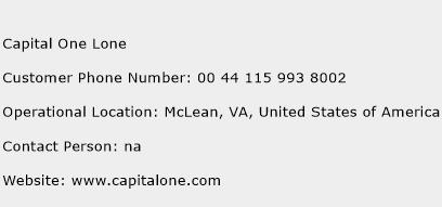 Capital One Lone Phone Number Customer Service