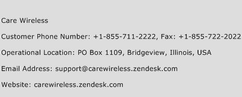 Care Wireless Phone Number Customer Service