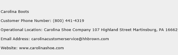 Carolina Boots Phone Number Customer Service