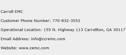 Carroll EMC Phone Number Customer Service