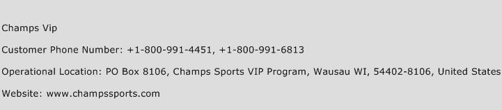 Champs Vip Phone Number Customer Service