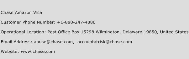 Chase Amazon Visa Phone Number Customer Service