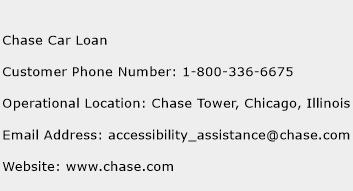 Chase Car Loan Phone Number Customer Service