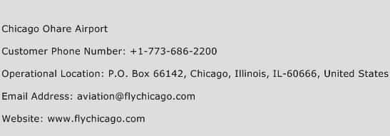 Chicago Ohare Airport Phone Number Customer Service