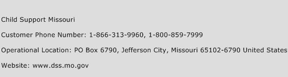 Child Support Missouri Phone Number Customer Service