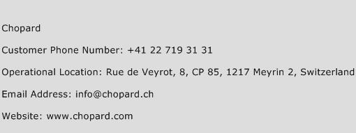 Chopard Phone Number Customer Service
