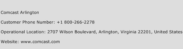 Comcast Arlington Phone Number Customer Service