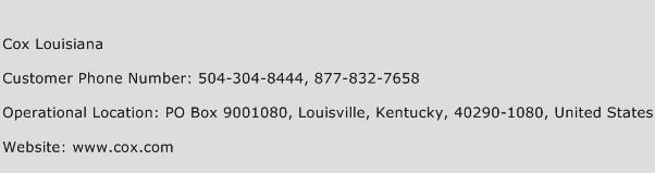 Cox Louisiana Phone Number Customer Service