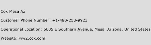 Cox Mesa Az Phone Number Customer Service