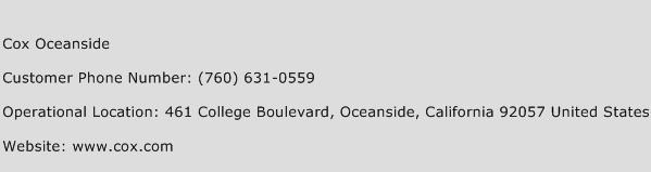 Cox Oceanside Phone Number Customer Service