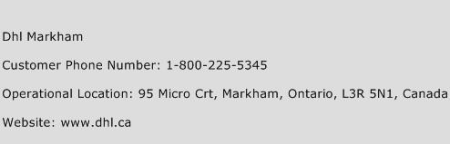 DHL Markham Phone Number Customer Service