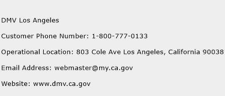 DMV Los Angeles Phone Number Customer Service