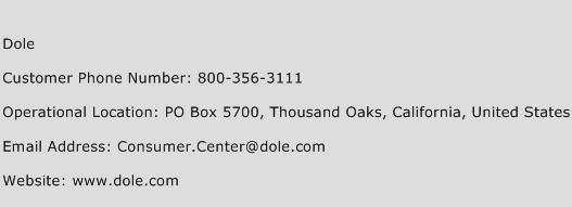 DOLE Phone Number Customer Service