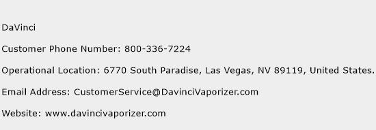 DaVinci Phone Number Customer Service