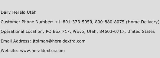 Daily Herald Utah Phone Number Customer Service