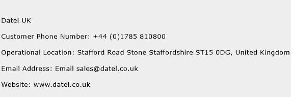 Datel UK Phone Number Customer Service