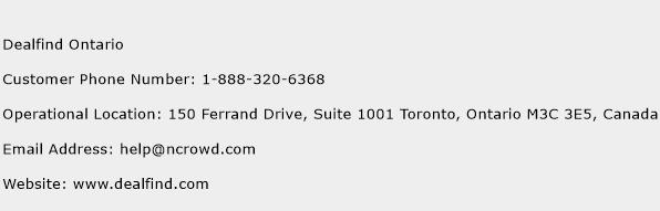 Dealfind Ontario Phone Number Customer Service