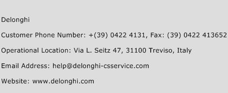 Delonghi Phone Number Customer Service