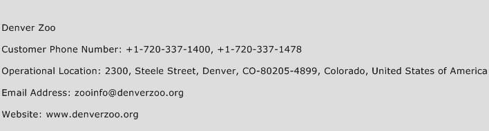 Denver Zoo Phone Number Customer Service