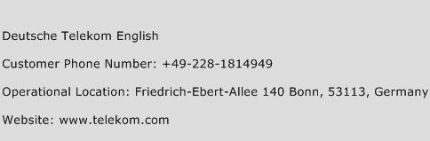 Deutsche Telekom English Phone Number Customer Service