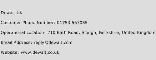 Dewalt UK Phone Number Customer Service