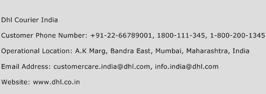 Dhl Courier India Phone Number Customer Service