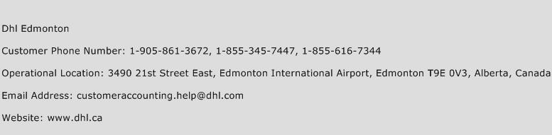 Dhl Edmonton Phone Number Customer Service