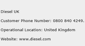 Diesel UK Phone Number Customer Service
