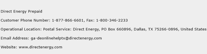 Direct Energy Prepaid Phone Number Customer Service