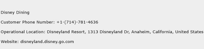 Disney Dining Phone Number Customer Service