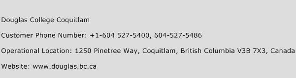 Douglas College Coquitlam Phone Number Customer Service