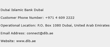 Dubai Islamic Bank Dubai Phone Number Customer Service