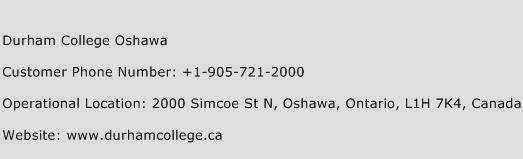 Durham College Oshawa Phone Number Customer Service