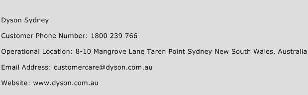Dyson Sydney Phone Number Customer Service