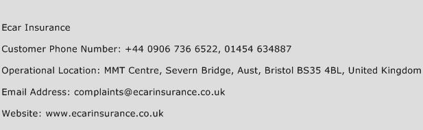 ECar Insurance Phone Number Customer Service
