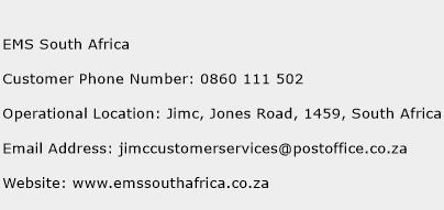 EMS South Africa Phone Number Customer Service