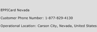 EPPICard Nevada Phone Number Customer Service