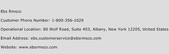 Ebs Rmsco Phone Number Customer Service