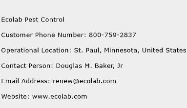 Ecolab Pest Control Phone Number Customer Service